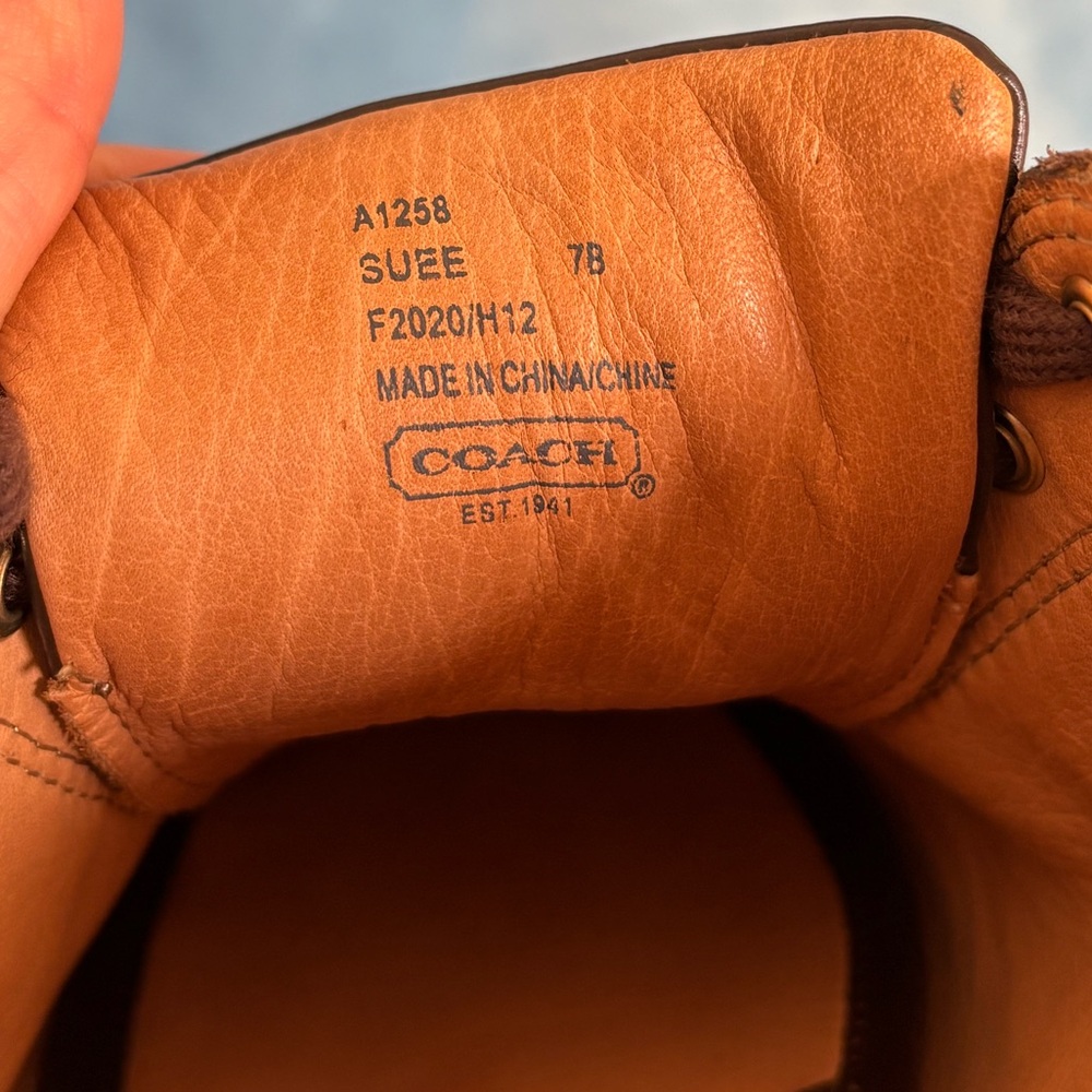 Coach Brown & Tan Leather Signature Low-Top Sneakers Size 7 - Picture 9 of 9